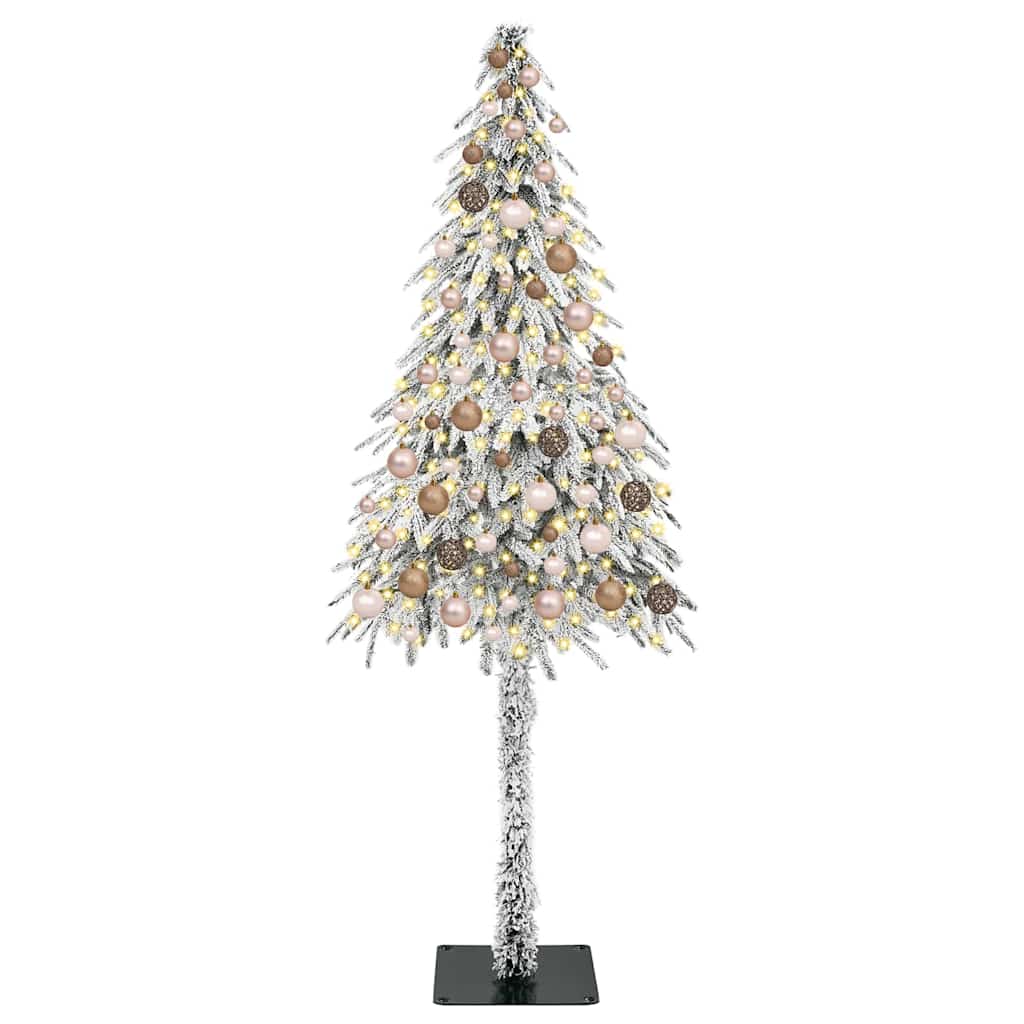 Juletre med 300 LED med stativ Hvit 180 cm PE og stål