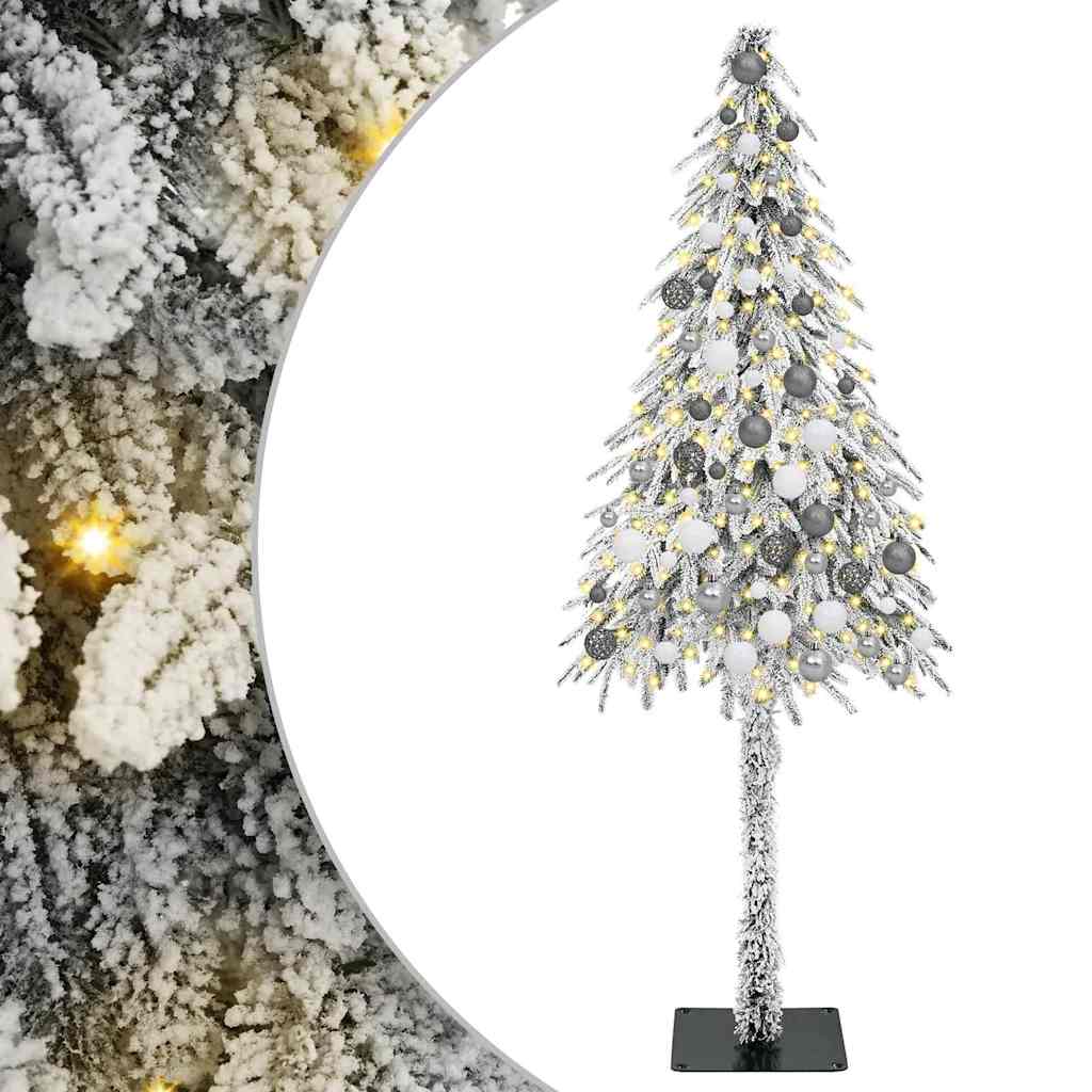 Juletre med 300 LED med stativ Hvit 180 cm PE og stål