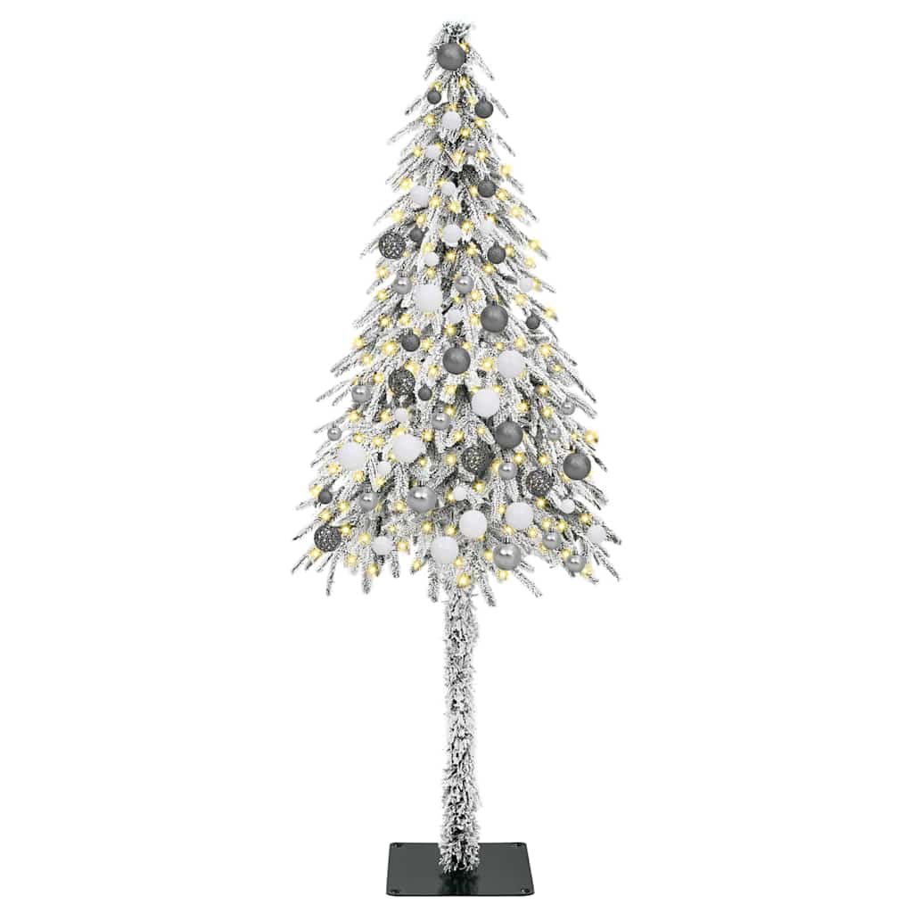 Juletre med 300 LED med stativ Hvit 180 cm PE og stål