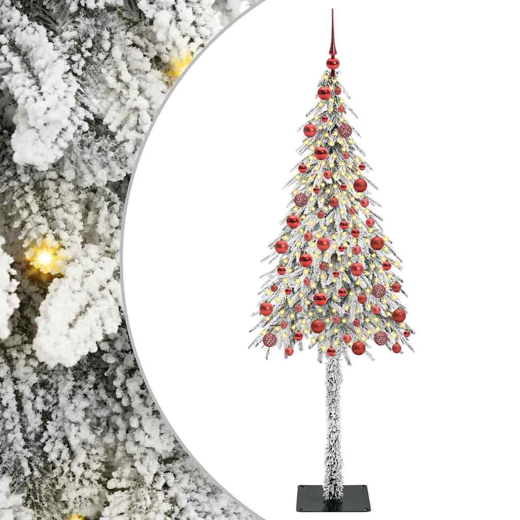Juletre med 300 LED med stativ Hvit 180 cm PE og stål