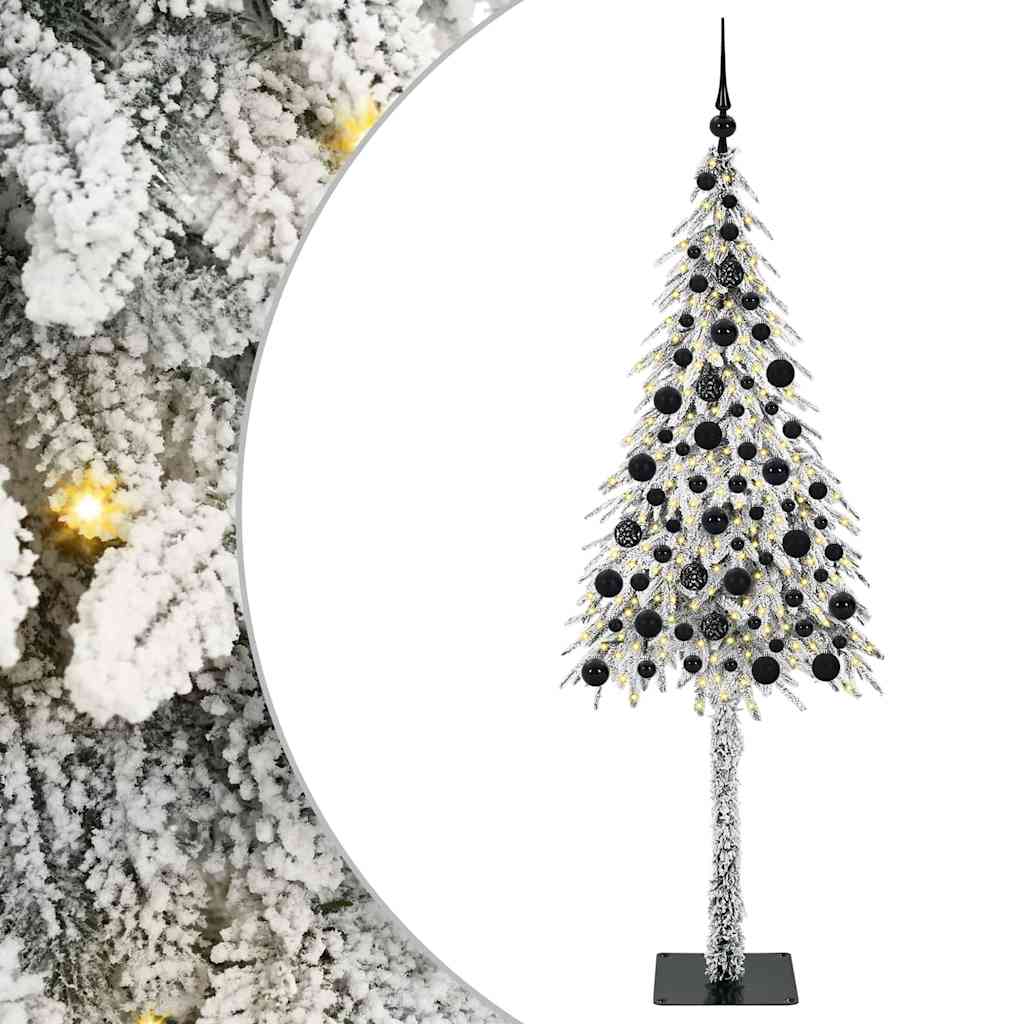 Juletre med 300 LED med stativ Hvit 180 cm PE og stål