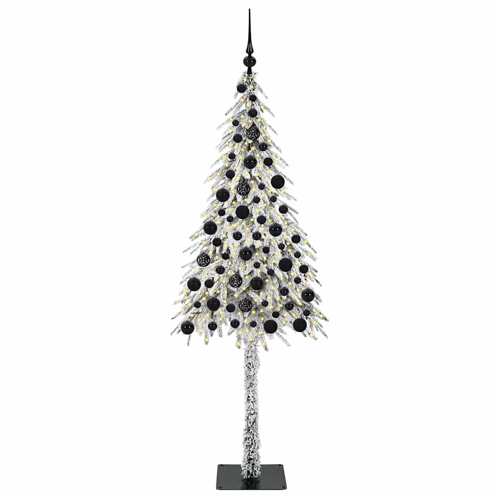 Juletre med 300 LED med stativ Hvit 180 cm PE og stål