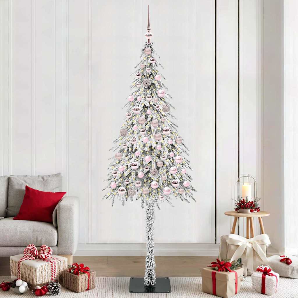 Juletre med 300 LED med stativ Hvit 180 cm PE og stål