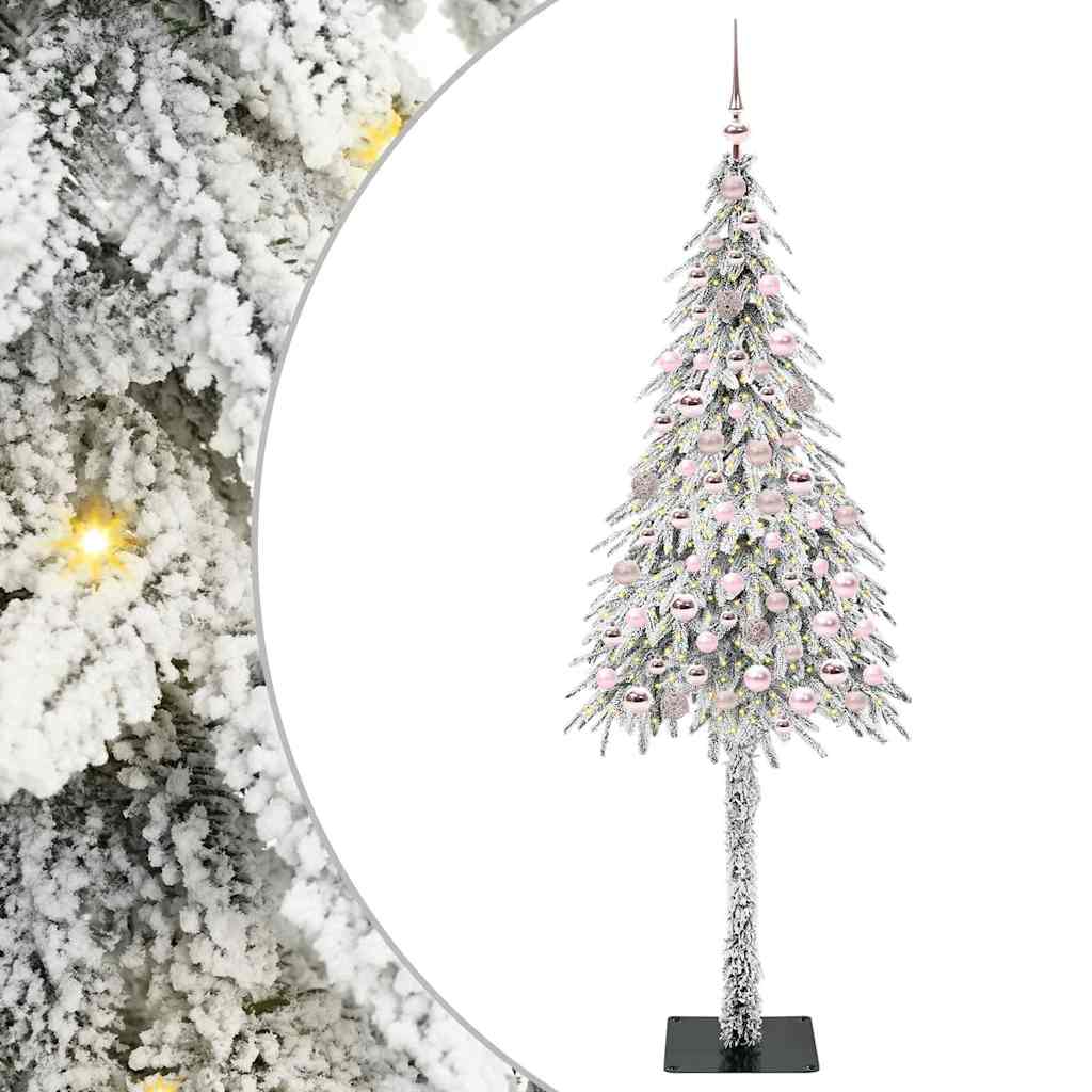 Juletre med 300 LED med stativ Hvit 180 cm PE og stål
