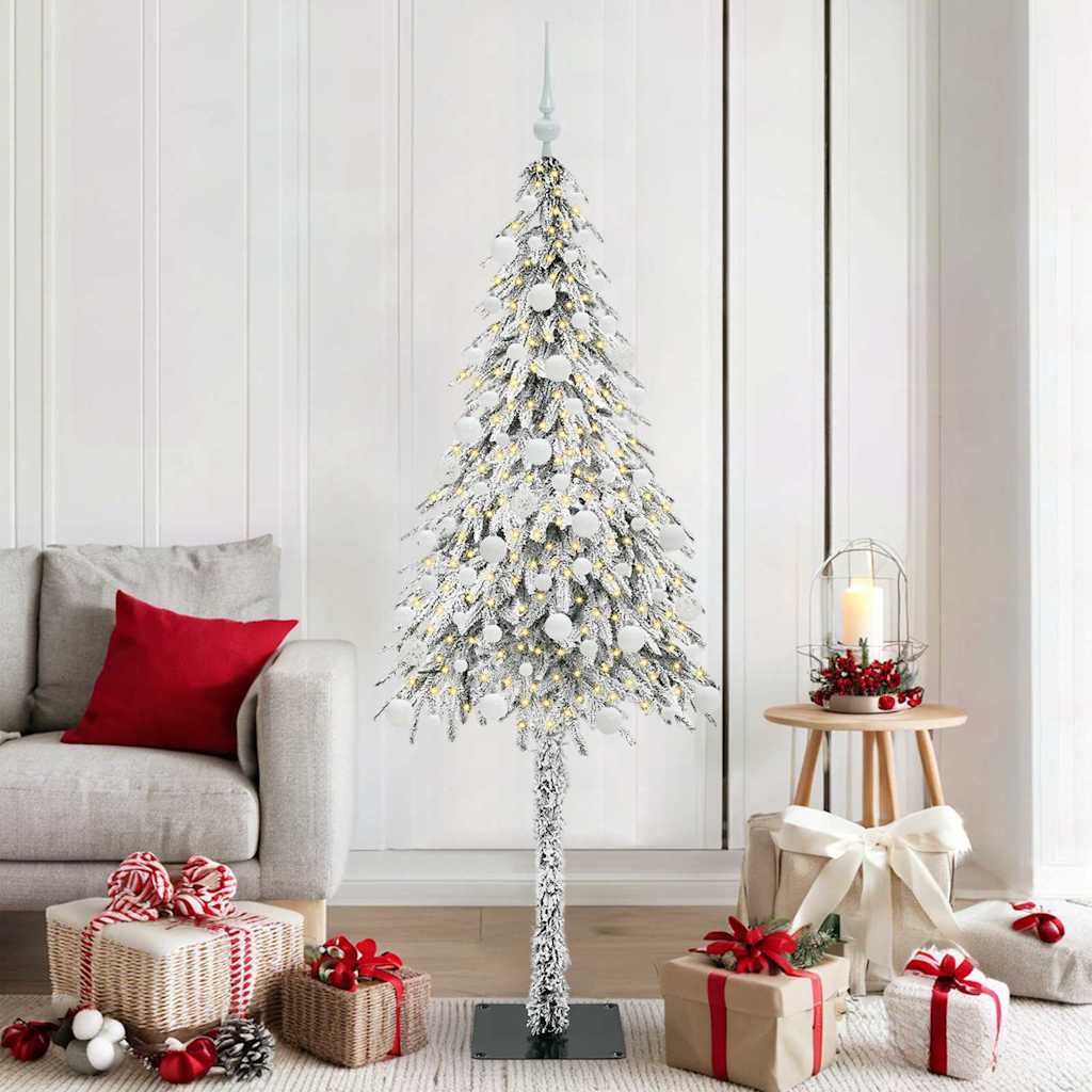 Juletre med 300 LED med stativ Hvit 180 cm PE og stål
