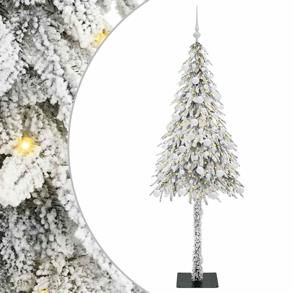 Juletre med 300 LED med stativ Hvit 180 cm PE og stål