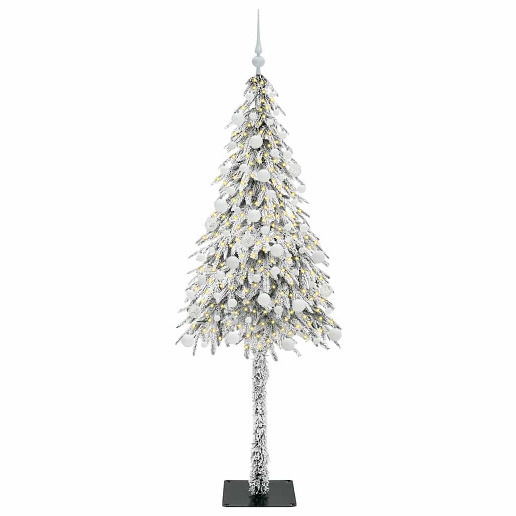 Juletre med 300 LED med stativ Hvit 180 cm PE og stål