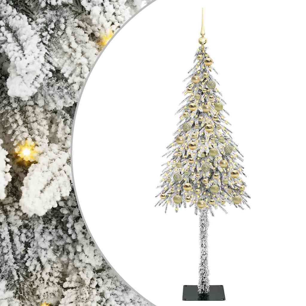 Juletre med 300 LED med stativ Hvit 180 cm PE og stål