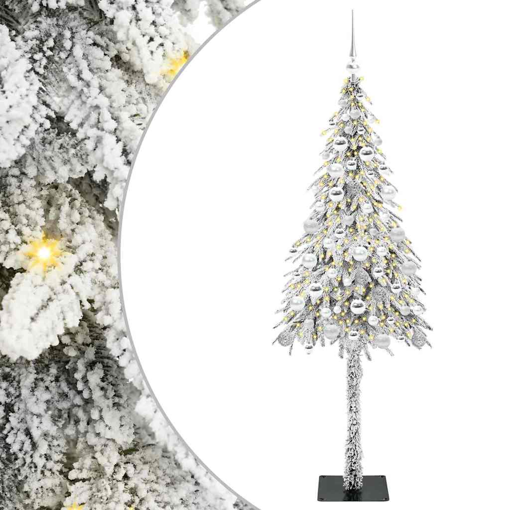 Juletre med 300 LED med stativ Hvit 180 cm PE og stål
