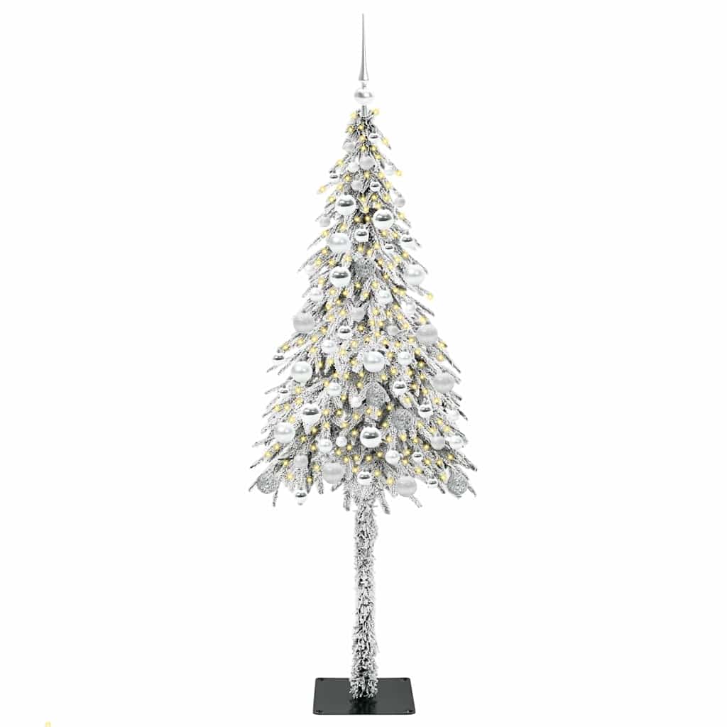 Juletre med 300 LED med stativ Hvit 180 cm PE og stål