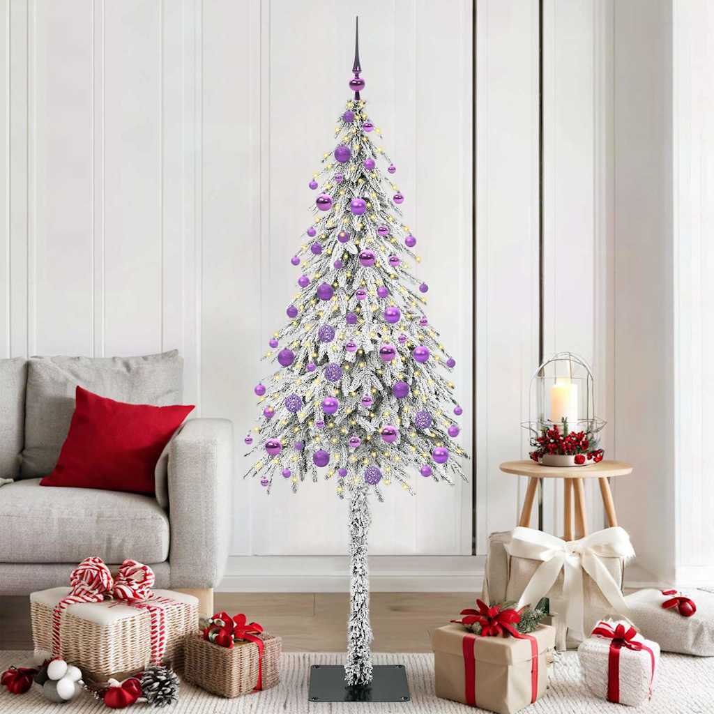 Juletre med 300 LED med stativ Hvit 180 cm PE og stål