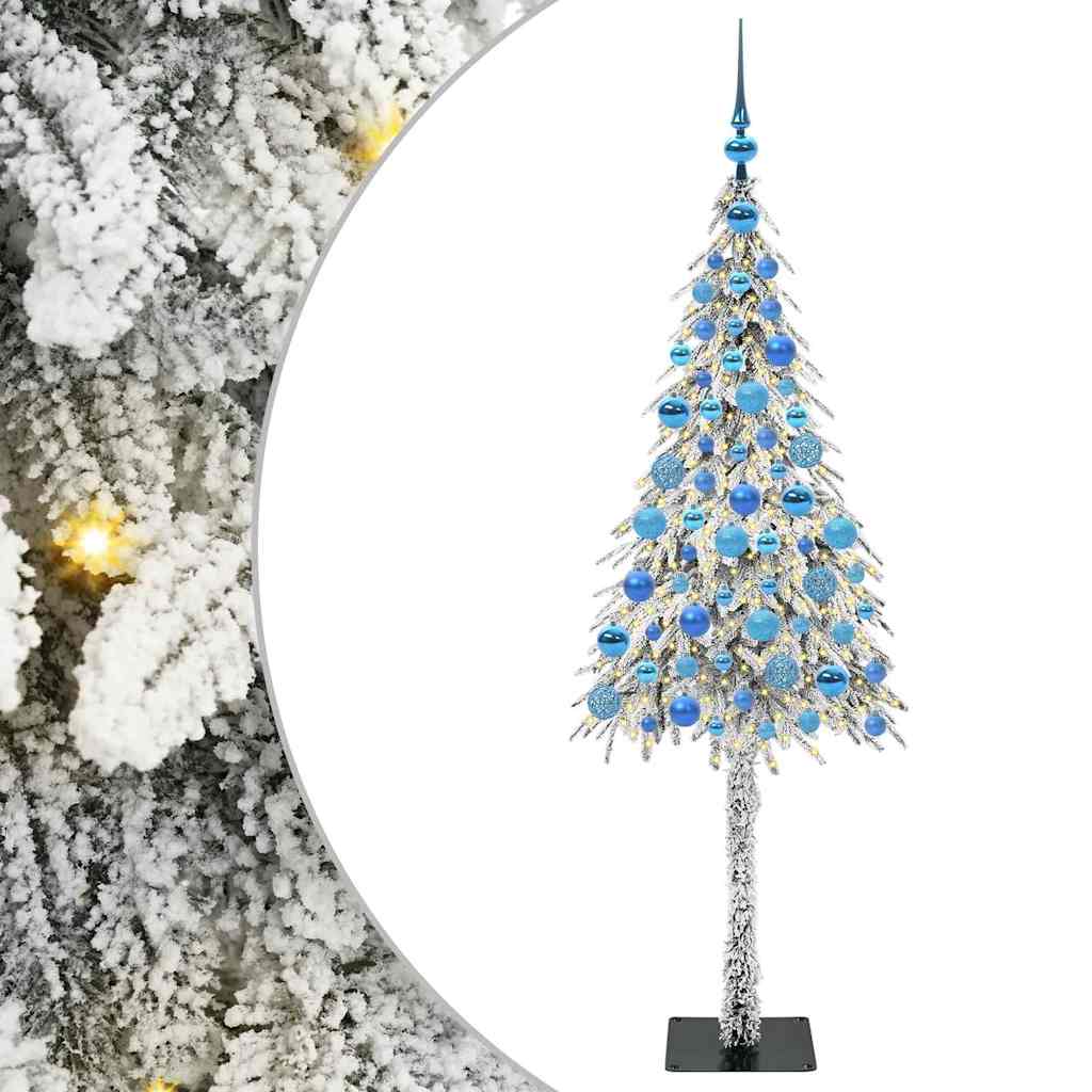 Juletre med 300 LED med stativ Hvit 180 cm PE og stål