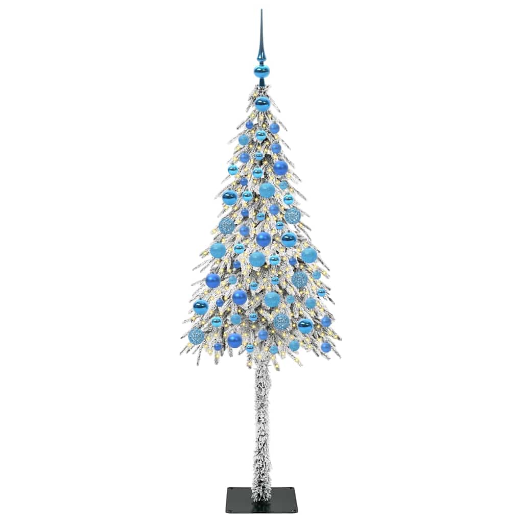 Juletre med 300 LED med stativ Hvit 180 cm PE og stål