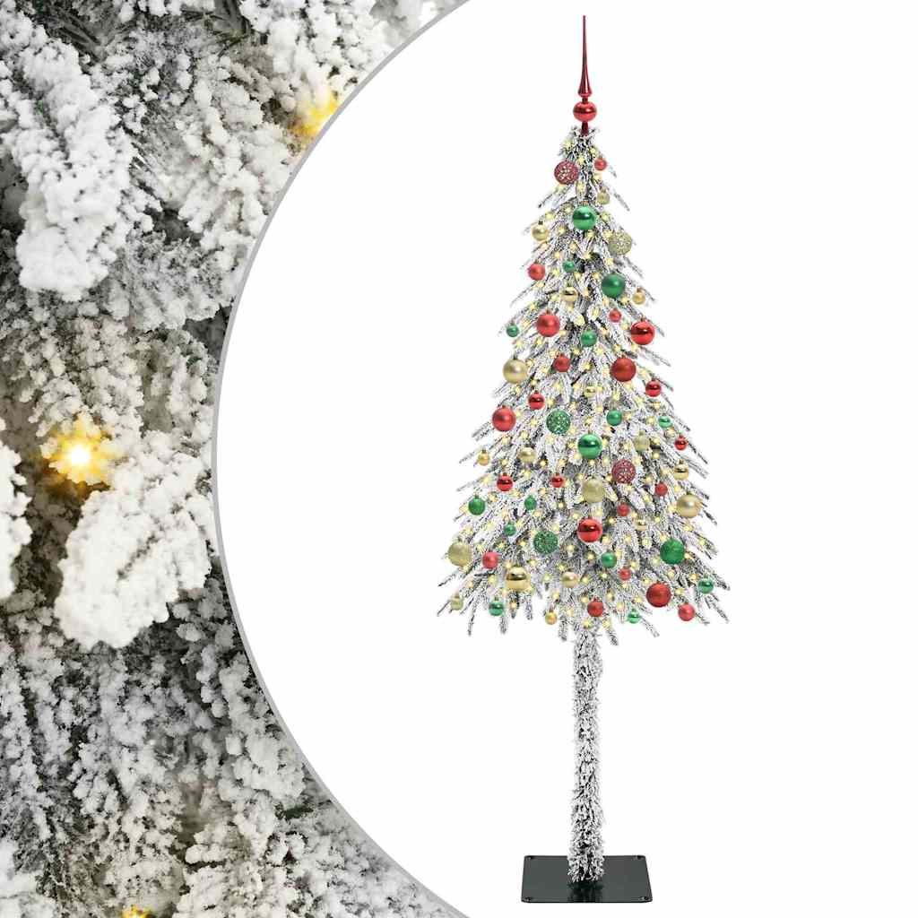 Juletre med 300 LED med stativ Hvit 180 cm PE og stål