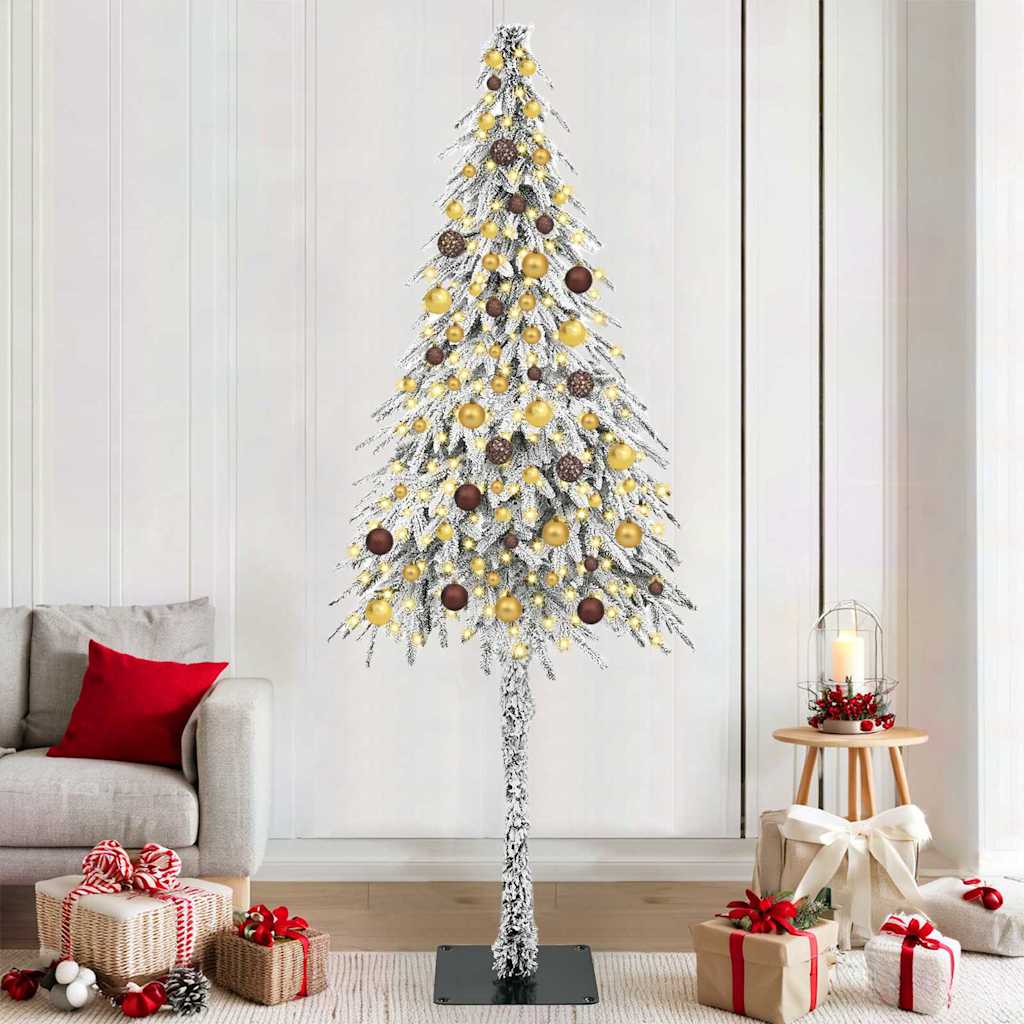 Juletre med 300 LED med stativ Hvit 210 cm PE og stål