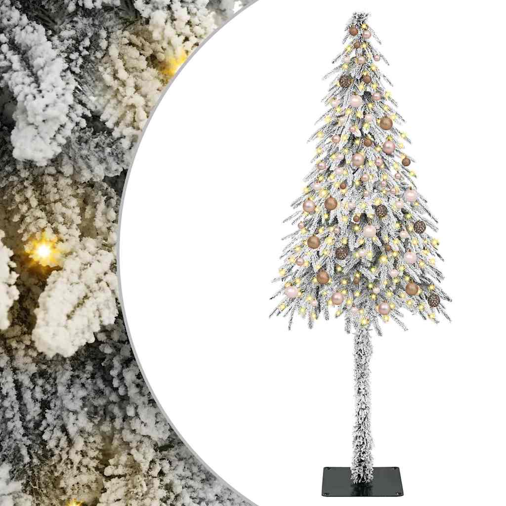 Juletre med 300 LED med stativ Hvit 210 cm PE og stål