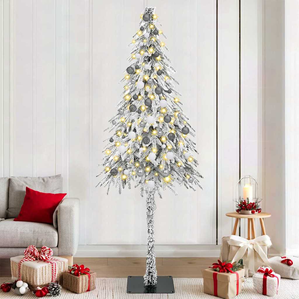 Juletre med 300 LED med stativ Hvit 210 cm PE og stål