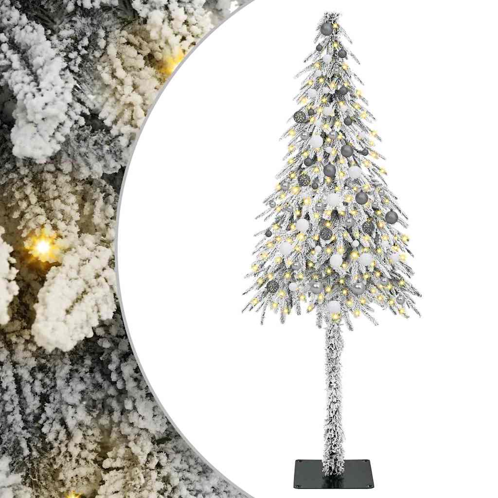 Juletre med 300 LED med stativ Hvit 210 cm PE og stål