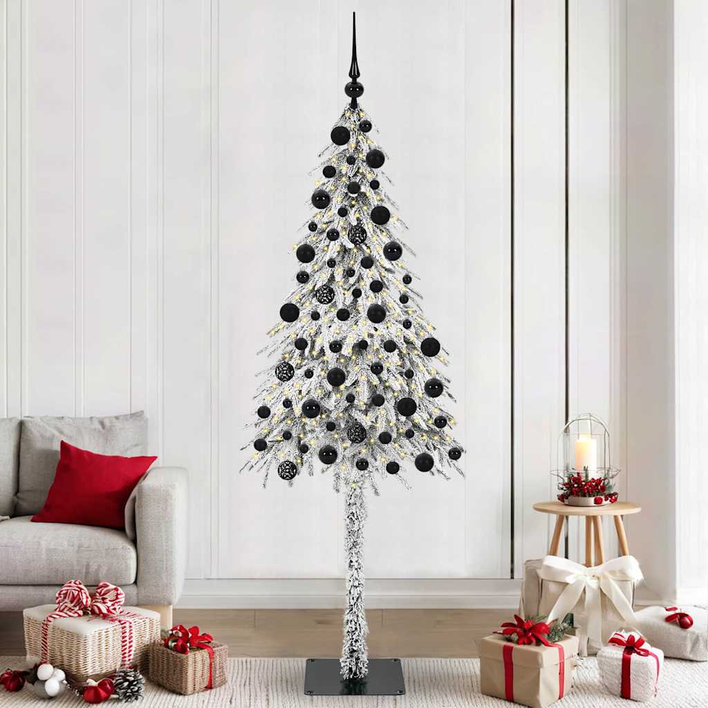 Juletre med 300 LED med stativ Hvit 210 cm PE og stål