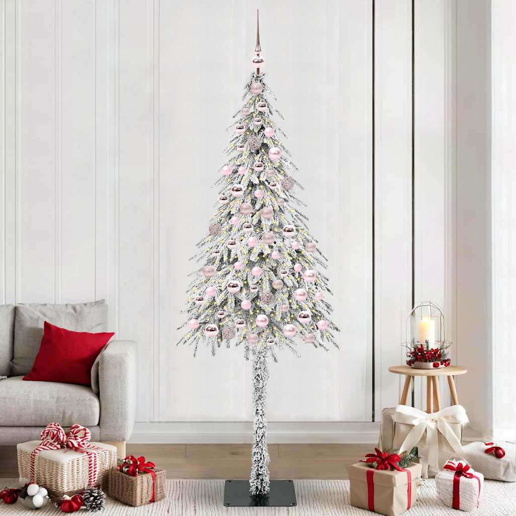 Juletre med 300 LED med stativ Hvit 210 cm PE og stål
