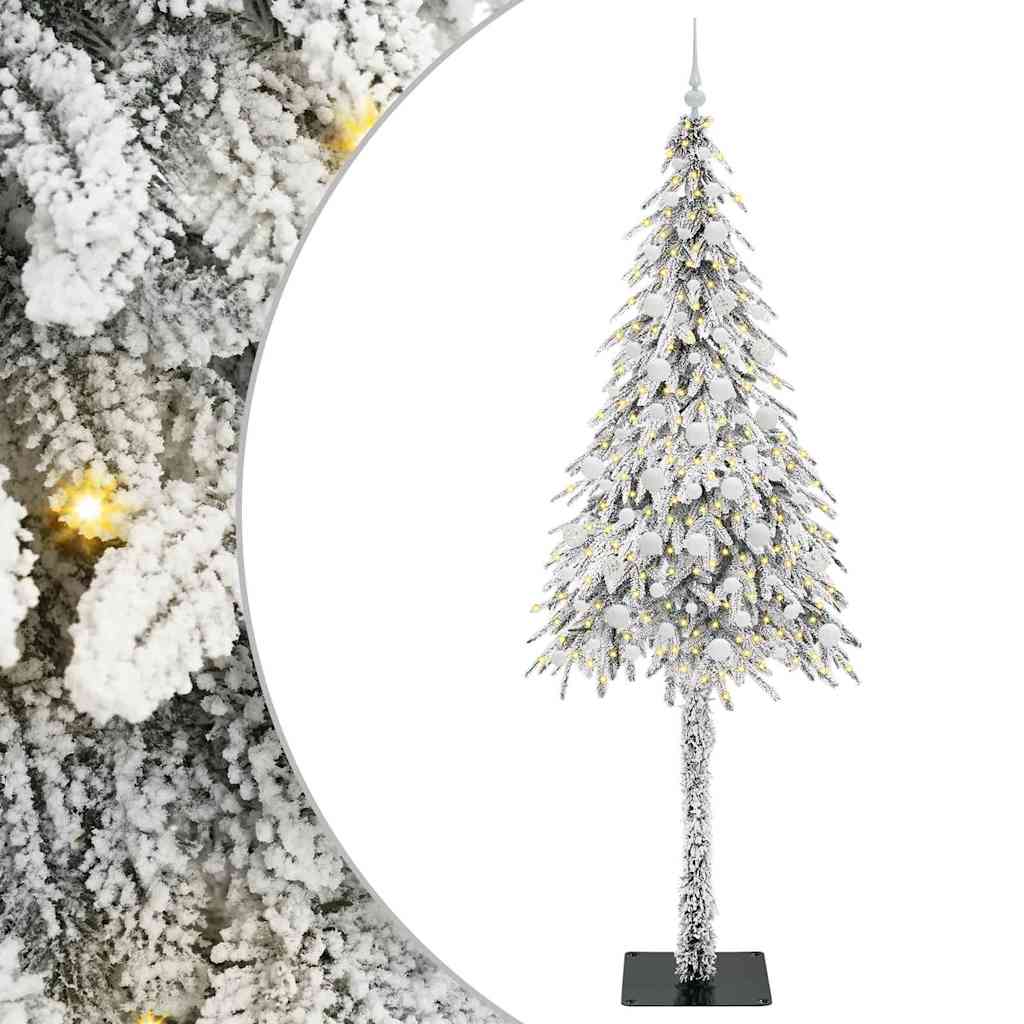 Juletre med 300 LED med stativ Hvit 210 cm PE og stål