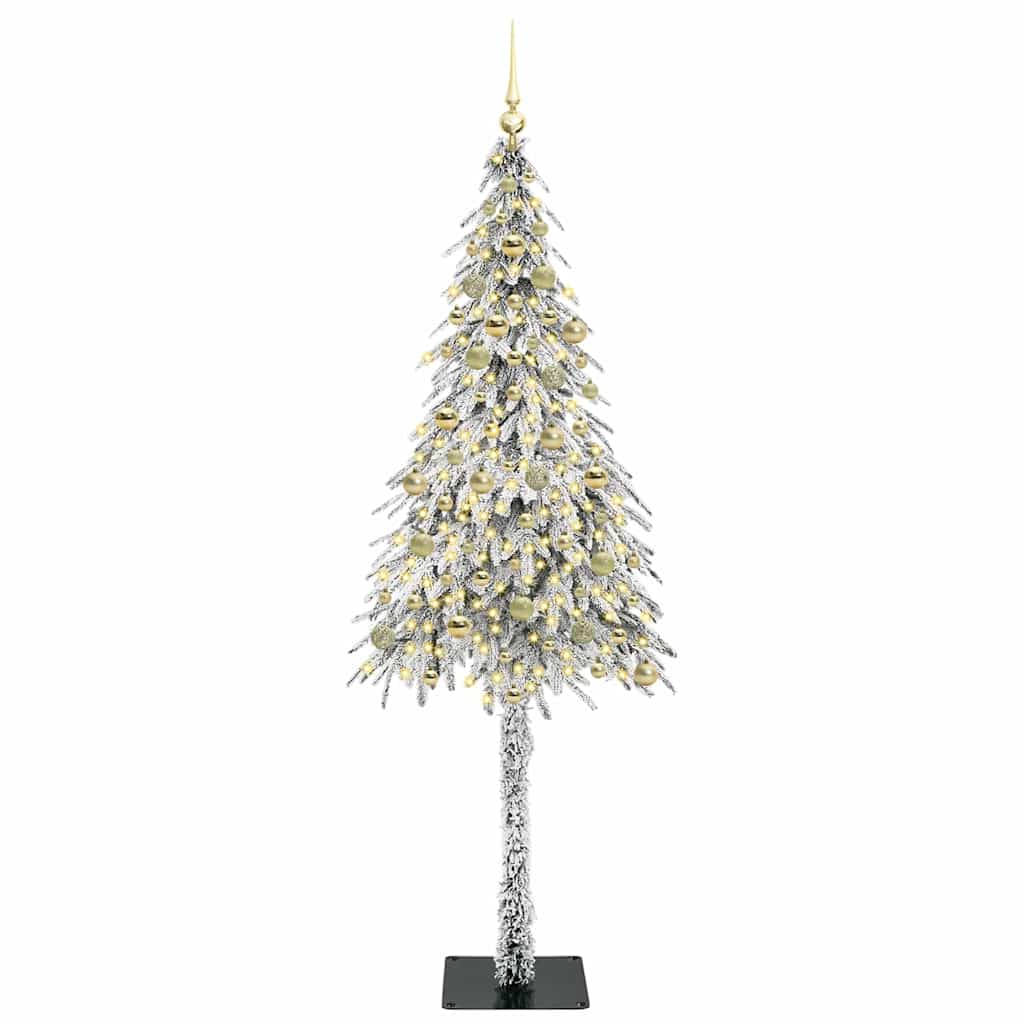 Juletre med 300 LED med stativ Hvit 210 cm PE og stål