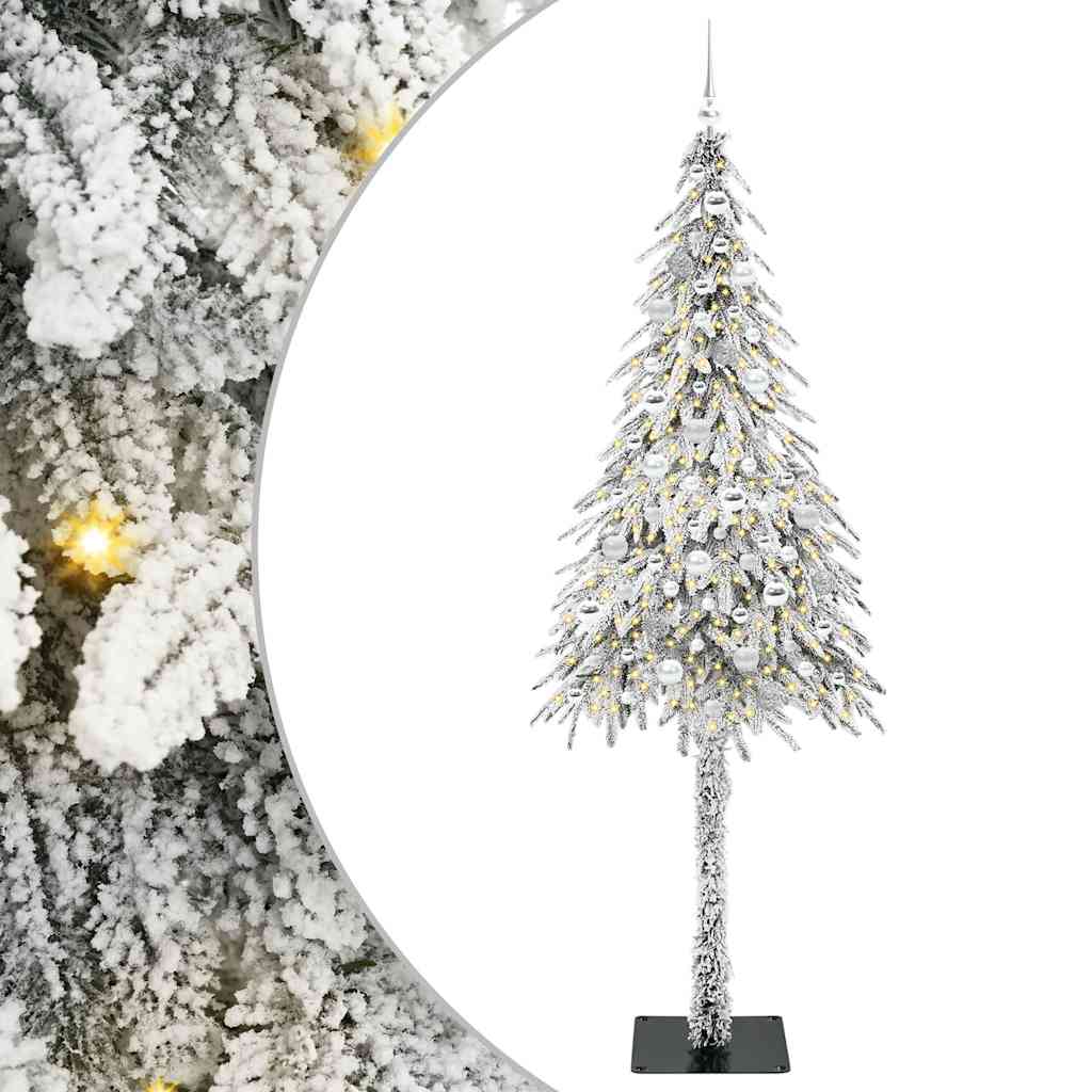 Juletre med 300 LED med stativ Hvit 210 cm PE og stål