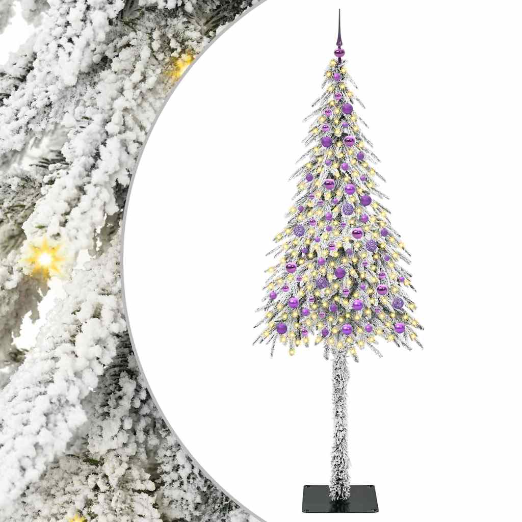 Juletre med 300 LED med stativ Hvit 210 cm PE og stål
