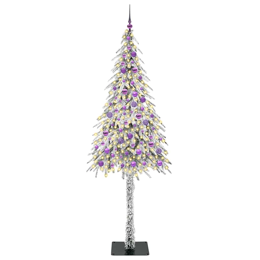 Juletre med 300 LED med stativ Hvit 210 cm PE og stål