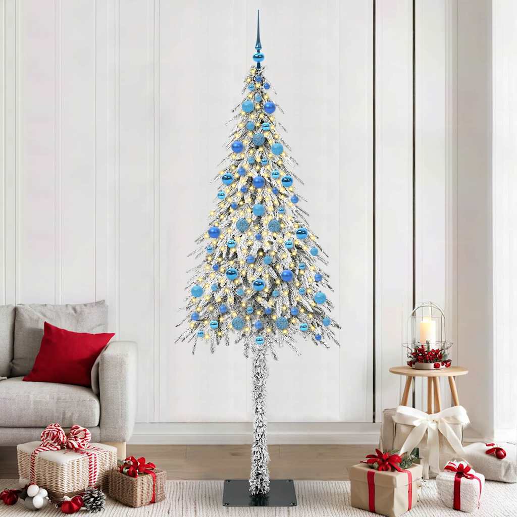 Juletre med 300 LED med stativ Hvit 210 cm PE og stål