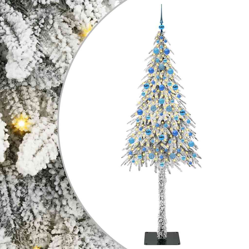 Juletre med 300 LED med stativ Hvit 210 cm PE og stål