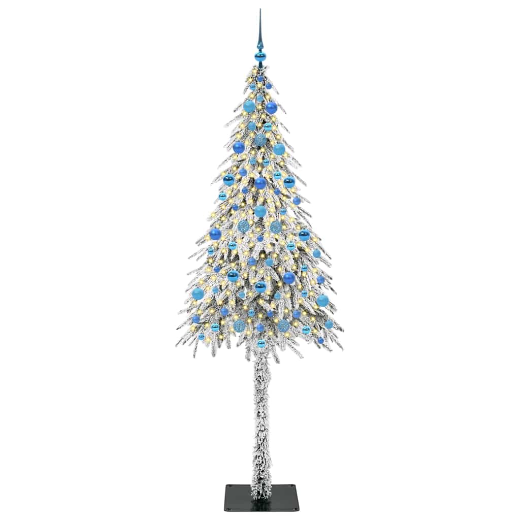Juletre med 300 LED med stativ Hvit 210 cm PE og stål
