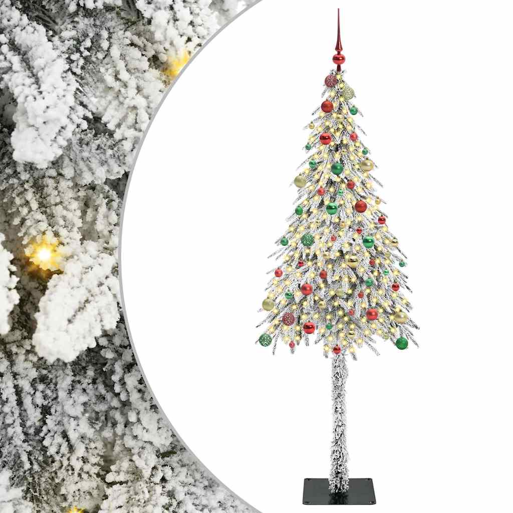 Juletre med 300 LED med stativ Hvit 210 cm PE og stål