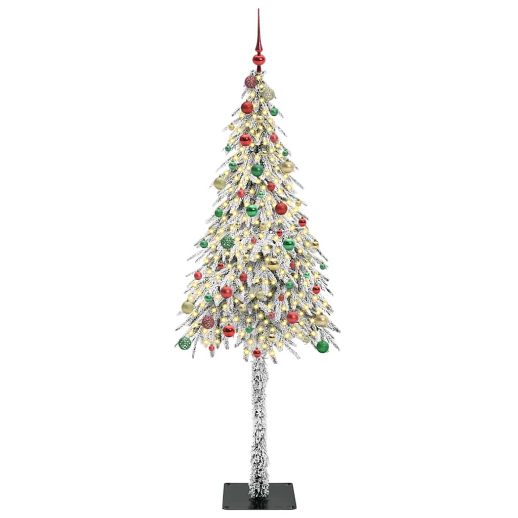 Juletre med 300 LED med stativ Hvit 210 cm PE og stål