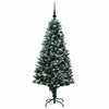 Kunstig juletre med 150 LED grønn 150 cm PVC og Stål og Plast