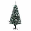 Kunstig juletre med 150 LED grønn 150 cm PVC og Stål og Plast