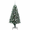 Kunstig juletre med 150 LED grønn 150 cm PVC og Stål og Plast