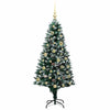 Kunstig juletre med 150 LED grønn 150 cm PVC og Stål og Plast