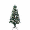 Kunstig juletre med 150 LED grønn 150 cm PVC og Stål og Plast