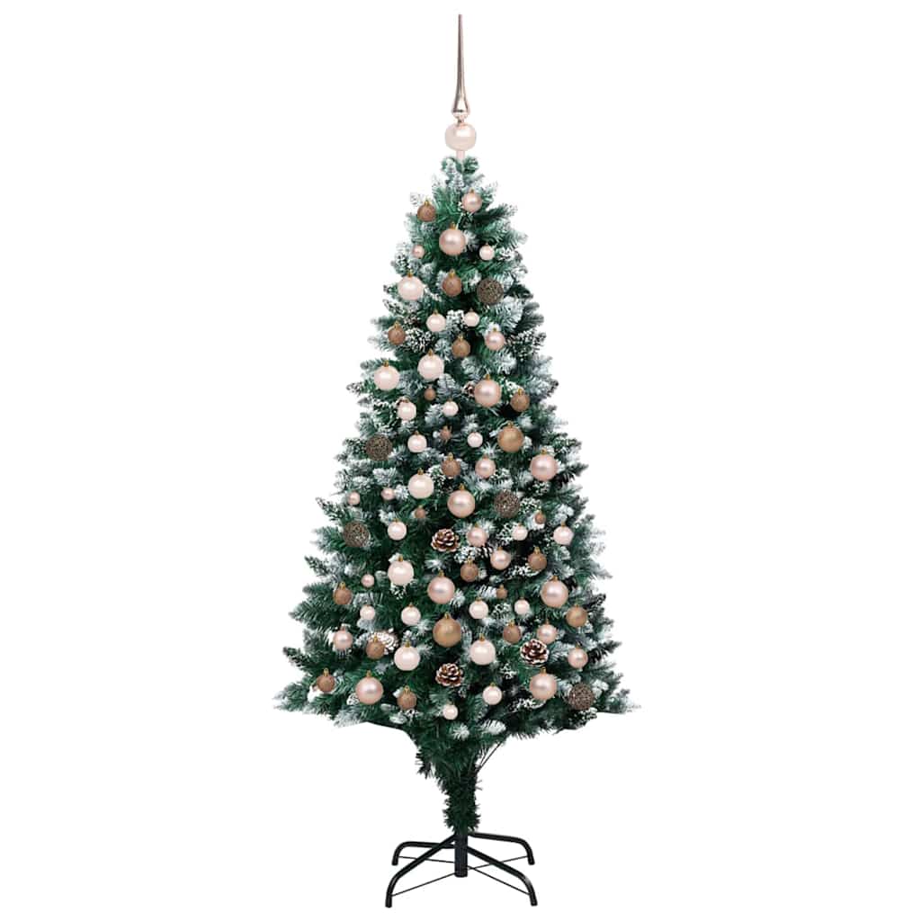 Kunstig juletre med 300 LED grønn 180 cm PVC og Stål og Plast