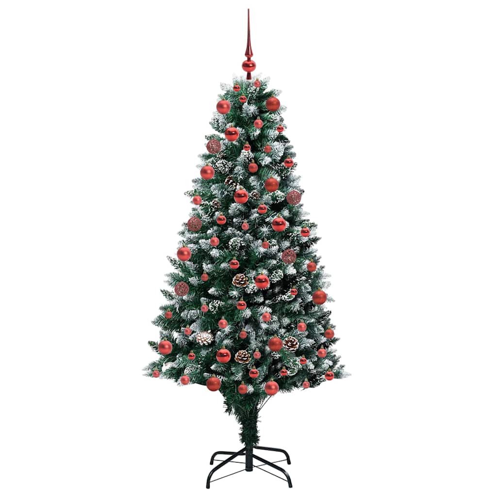 Kunstig juletre med 300 LED grønn 180 cm PVC og Stål og Plast