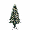 Kunstig juletre med 300 LED grønn 180 cm PVC og Stål og Plast