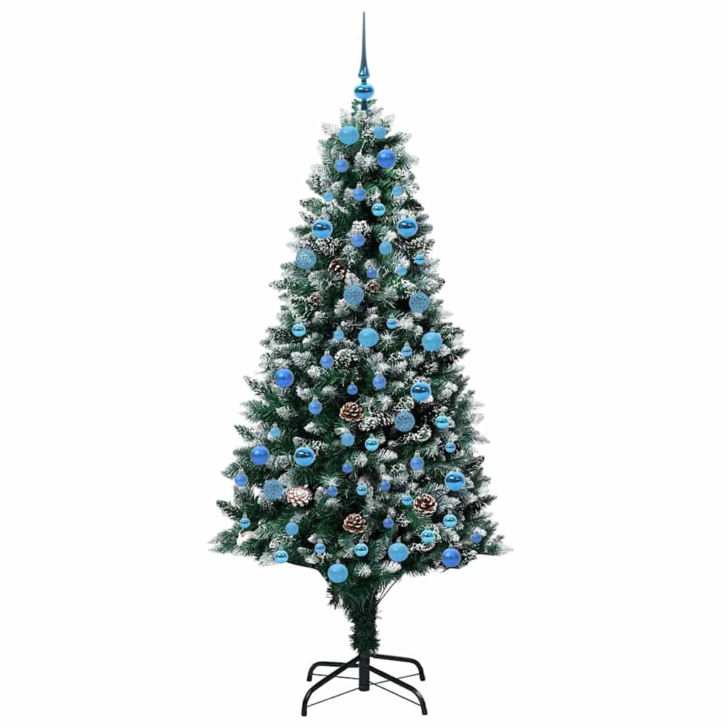 Kunstig juletre med 300 LED grønn 180 cm PVC og Stål og Plast