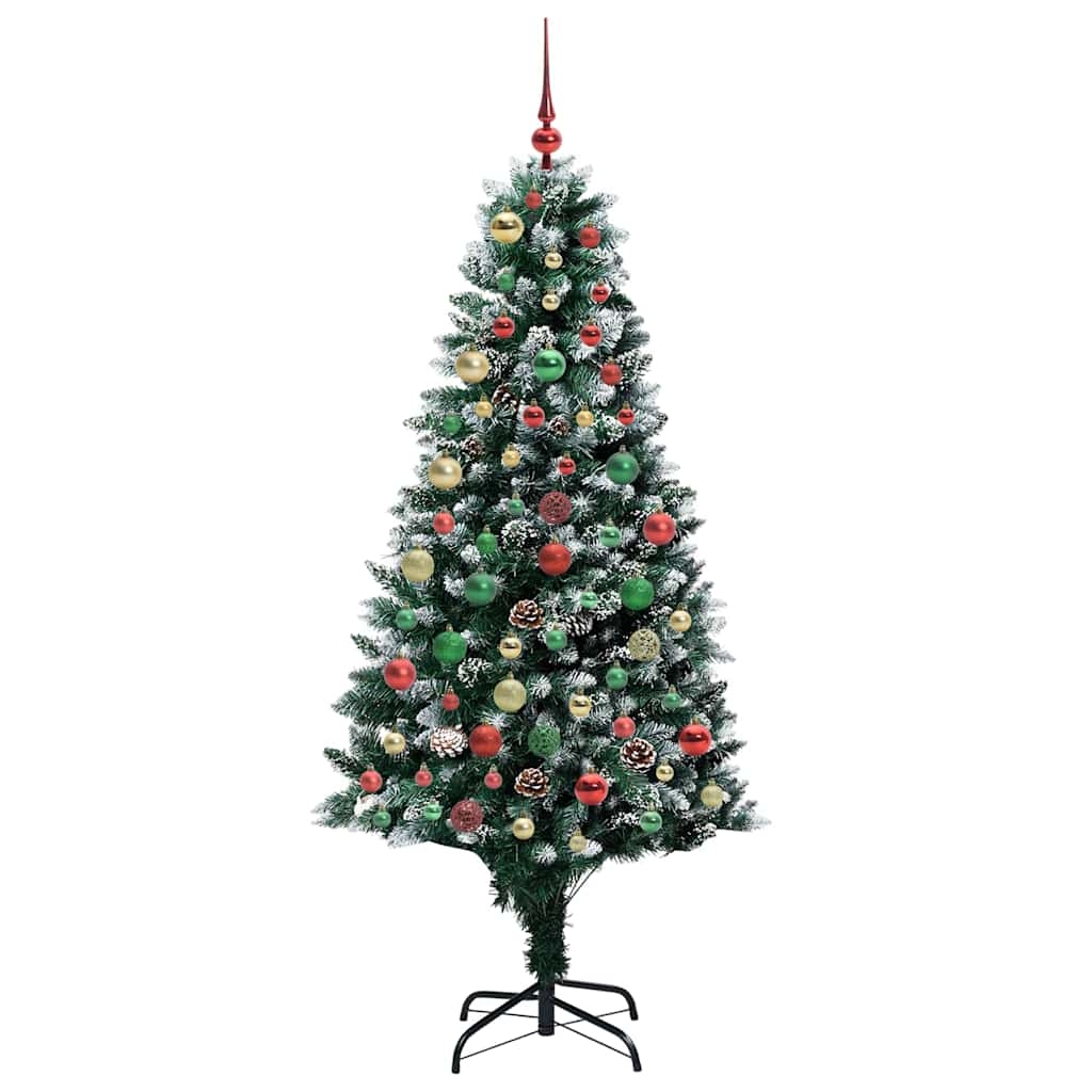 Kunstig juletre med 300 LED grønn 180 cm PVC og Stål og Plast