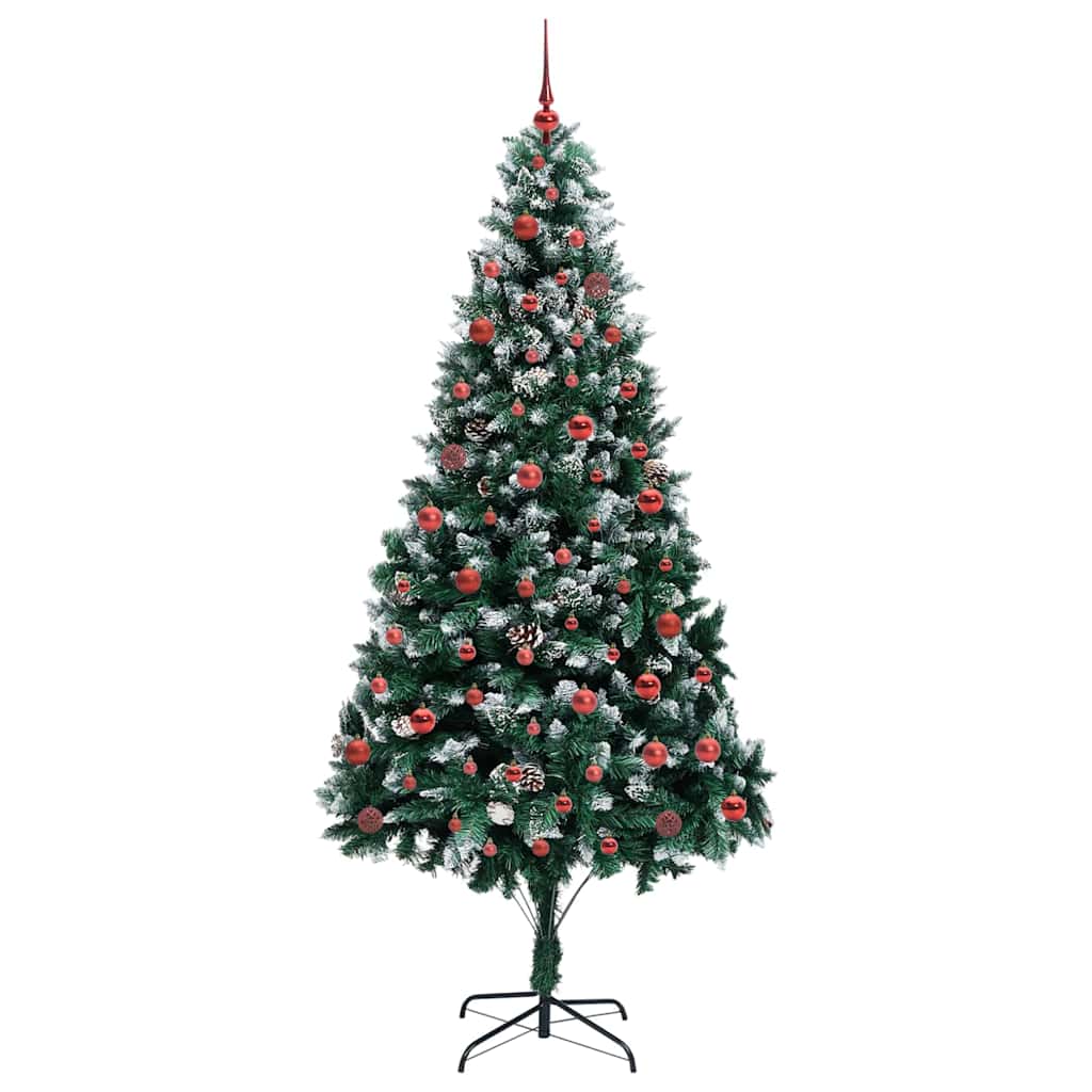 Kunstig juletre med 300 LED grønn 210 cm PVC og Stål og Plast