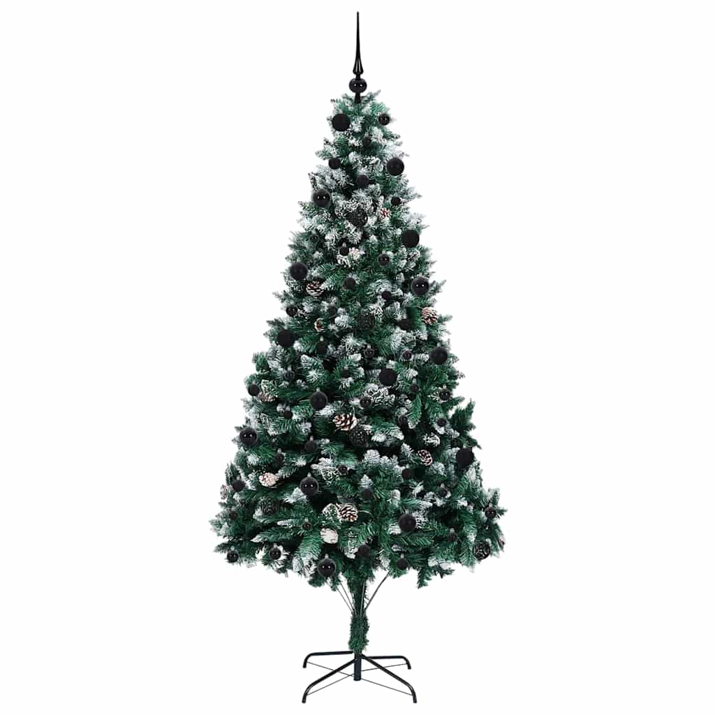 Kunstig juletre med 300 LED grønn 210 cm PVC og Stål og Plast