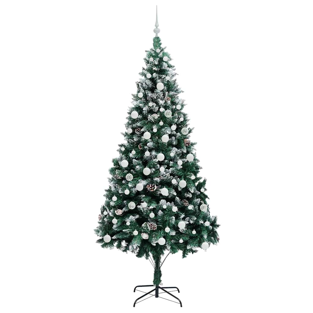 Kunstig juletre med 300 LED grønn 210 cm PVC og Stål og Plast