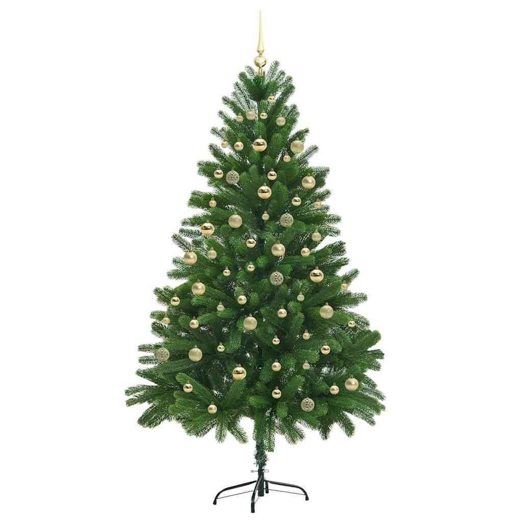 Kunstig juletre med 300 LED grønn 210 cm PVC og Stål og Plast