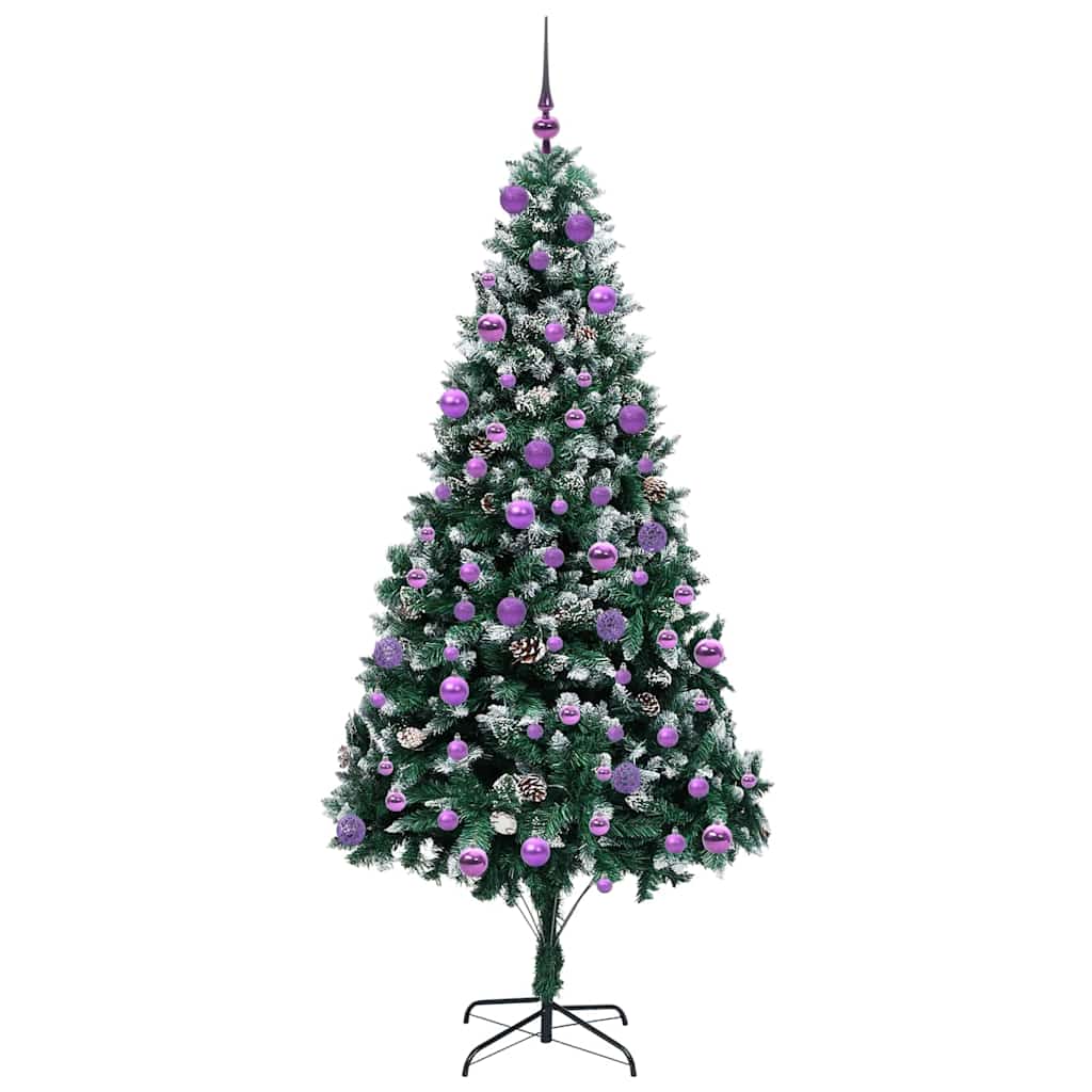 Kunstig juletre med 300 LED grønn 210 cm PVC og Stål og Plast