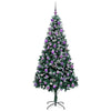 Kunstig juletre med 300 LED grønn 210 cm PVC og Stål og Plast